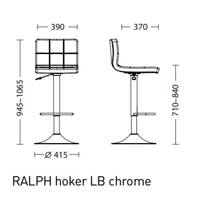 Барный стул Ральф LB хром (Ralph LB chrome) Новый Стиль 